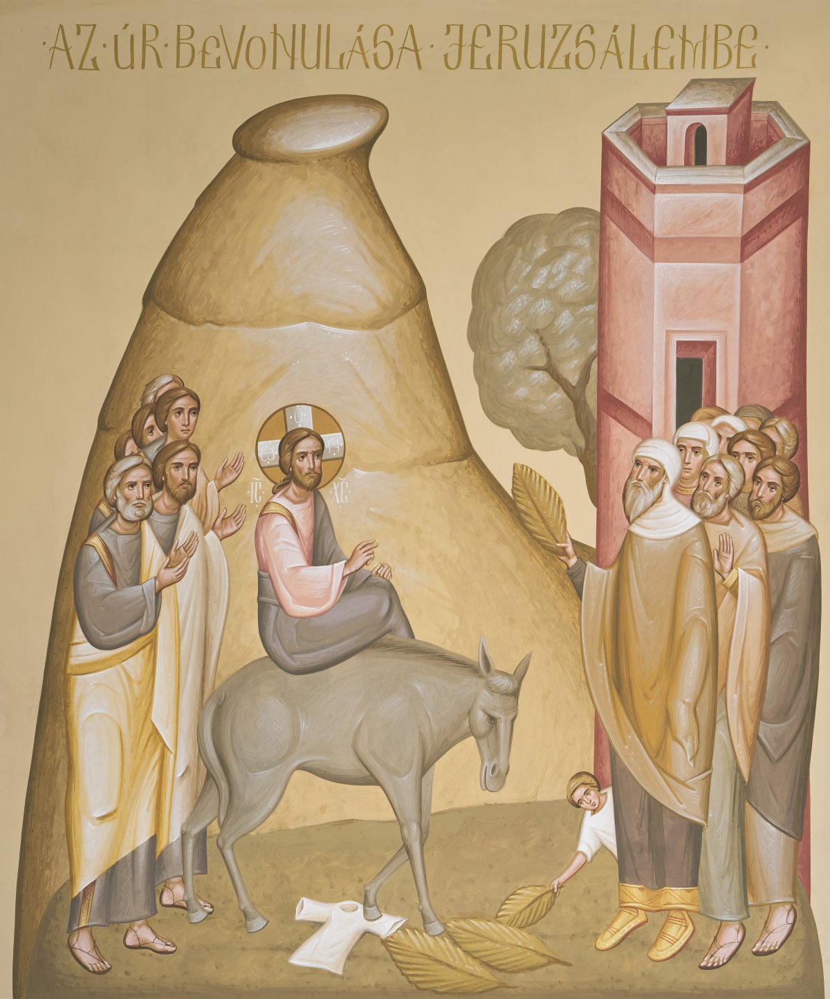 Virágvasárnap – Makláry Zsolt és Makláry Teréz freskója • Fotó: Hagyományok Háza