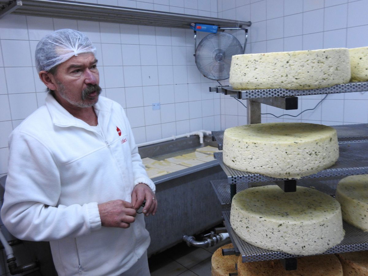 Érlelésre váró fűszeres termékek. Ferencz Szilárd sajtmester alapozta meg szakmailag a szépvízi sajtok készítését •  Fotó: Makkay József