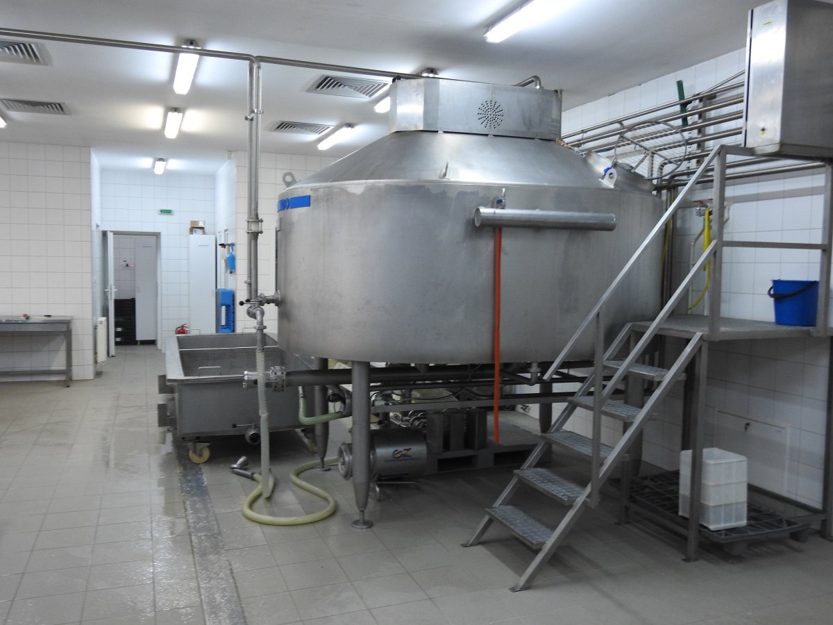 Oltótank. Mindenfajta sajt „élete” itt kezdődök •  Fotó: Makkay József