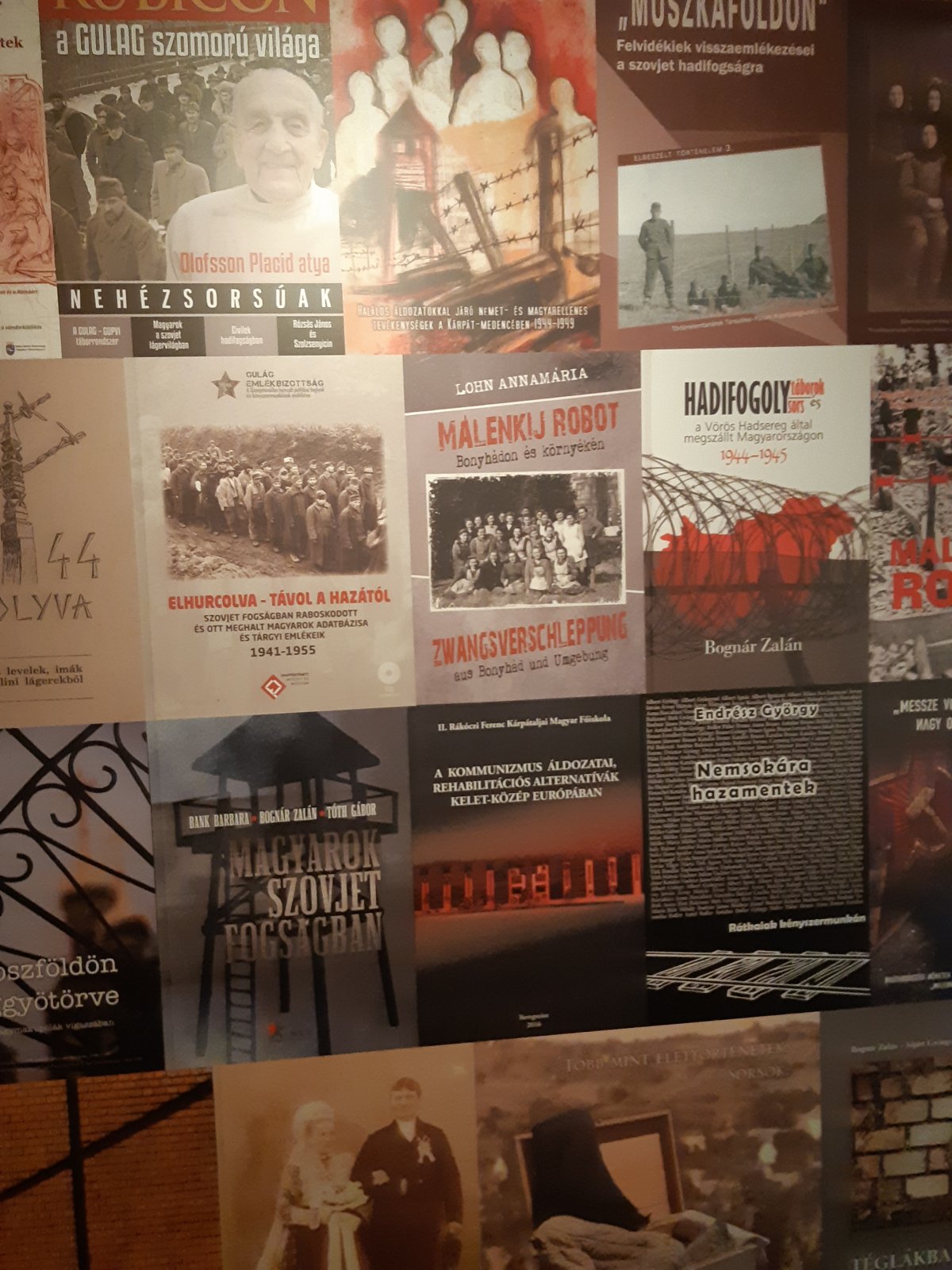 A málenkĳ robotot bemutató, magyarul megjelent könyvek borítóinak gyűjteménye &bullet;  Fotó: Dr. Ábrám Zoltán