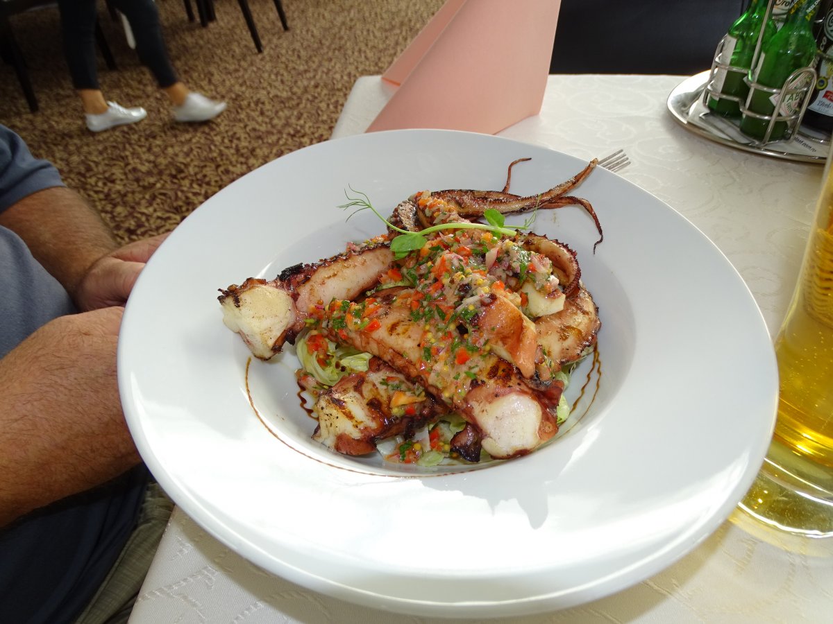 Roston sült polip zöldmártással a Leonban &bullet;  Fotó: Dorozsmai Endre