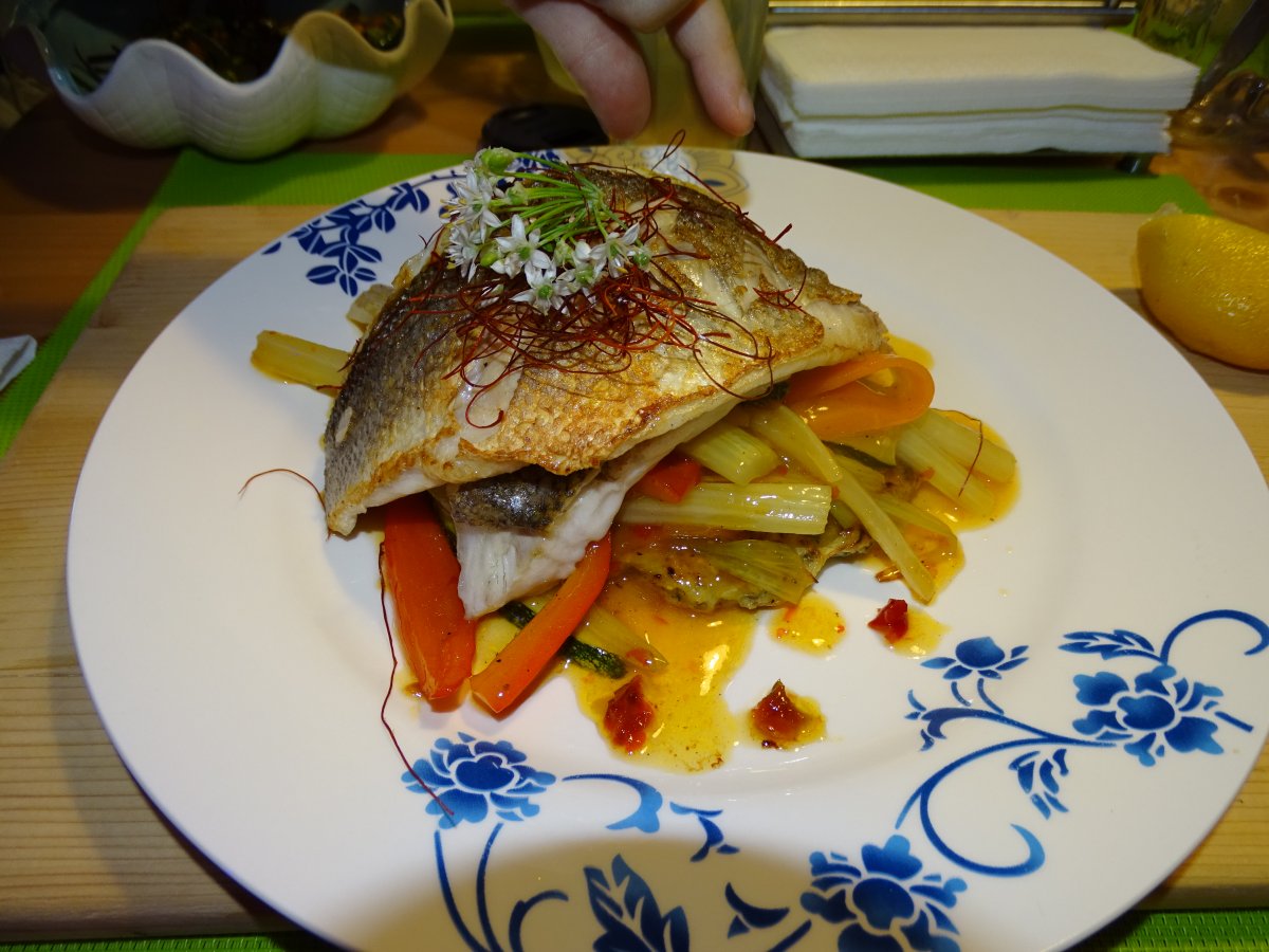 Tengeri sügér rösztivel és valenciai zöldségekkel a Marin and friendsben &bullet;  Fotó: Dorozsmai Endre