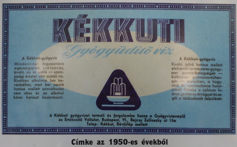 A kékkúti ásványvíz reklámja az 1950-es évekből. Ma Theodora ásványvízként forgalmazzák •  Fotó: Csermák Judit