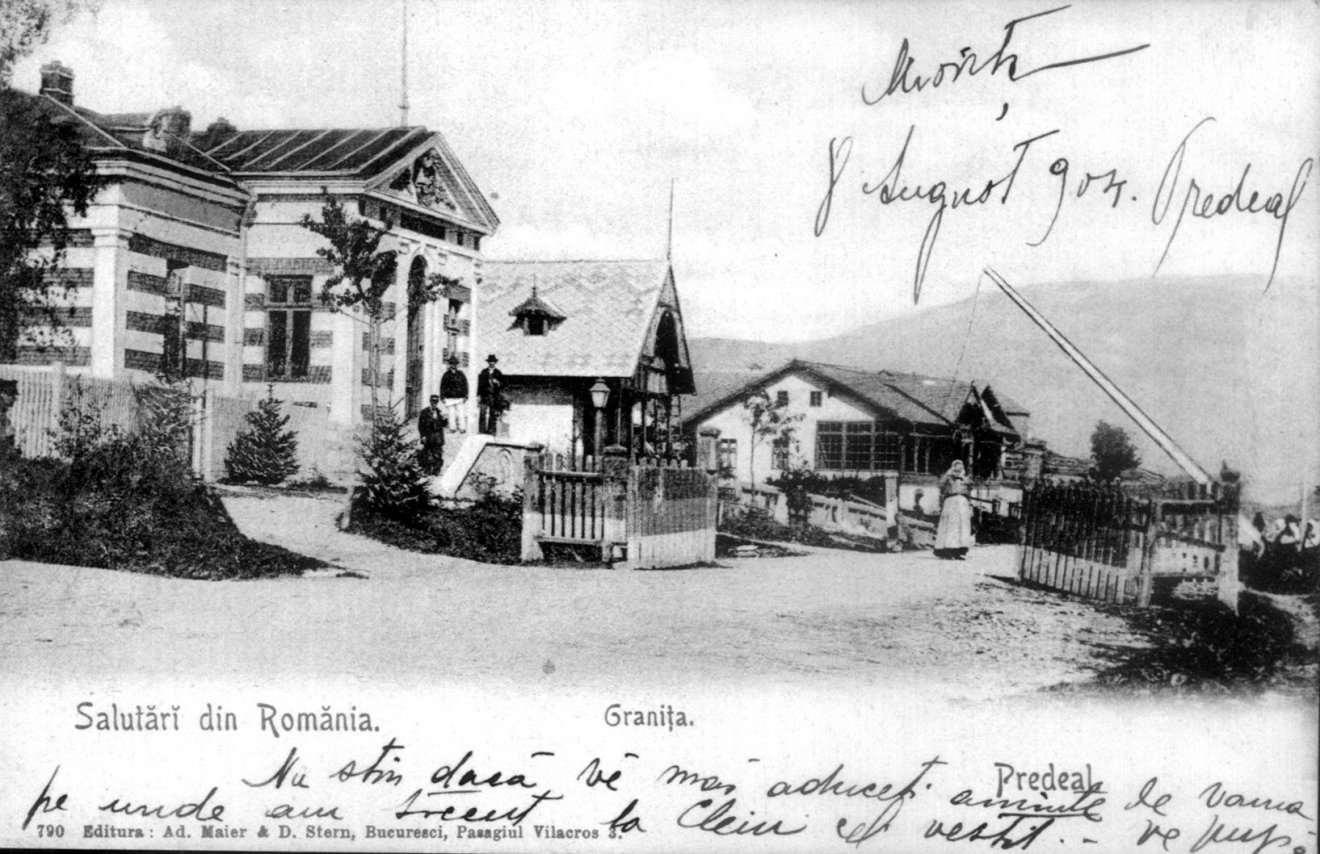 A Vámház 1904-ben egy régi képeslapon: az egykori határállomás az Osztrák–Magyar Monarchia és a Román Királyság között a Predeált átszelő főút mentén • Fotó: Archív