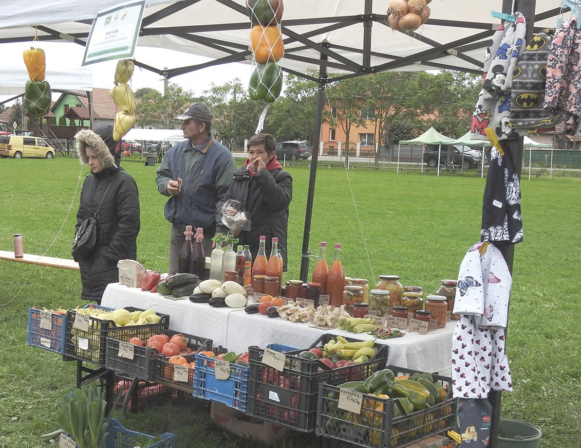 Árus stand. Többen kínáltak helyben termelt zöldséget és gyümölcsöt •  Fotó: Makkay József