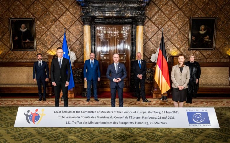 A magyar elnökség 2021 májusában vette át az Európa Tanács Miniszteri Bizottságában a feladatokat •  Fotó: Facebook/Szijjártó Péter