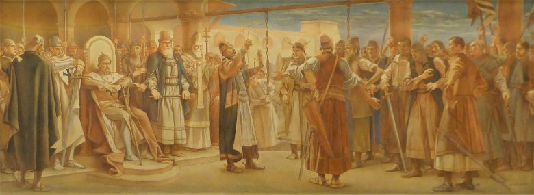 II. András magyar király Székesfehérváron kihirdeti az Aranybullát (Jantyik Mátyás festménye 1901-ből) •  Fotó: Wikipédia