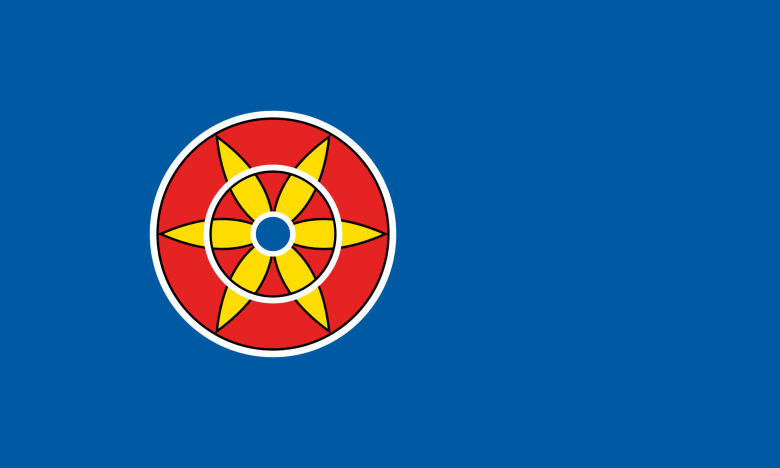 A kvén nemzeti közösség 2017-ben elfogadott, hivatalos zászlója •  Fotó: Wikipédia