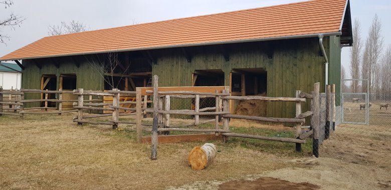 Az új lóistálló, amelynek padlásterében szállást építettek ki •  Fotó: Makkay József