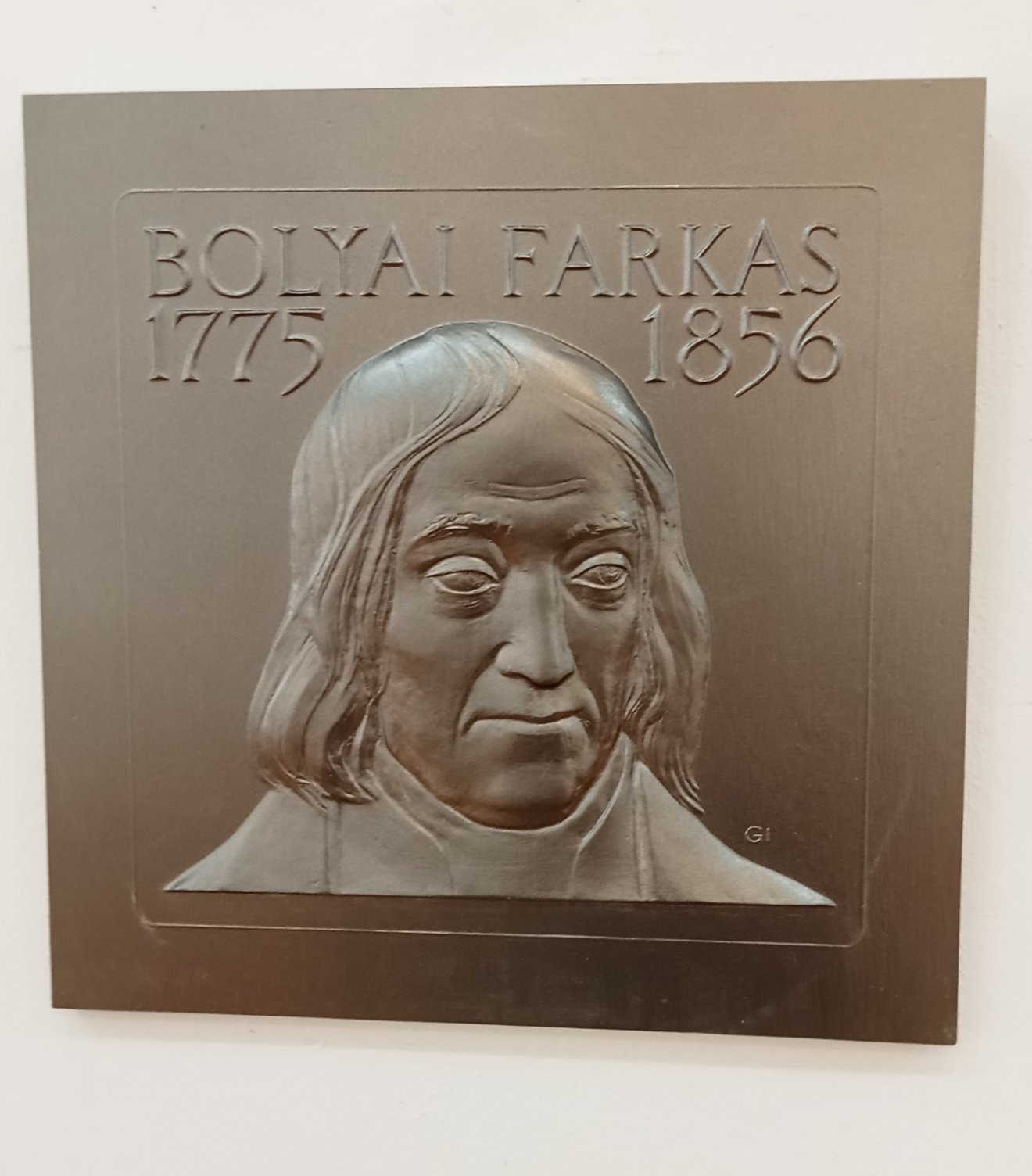 Bolyai Farkas-plakett •  Fotó: Nánó Csaba