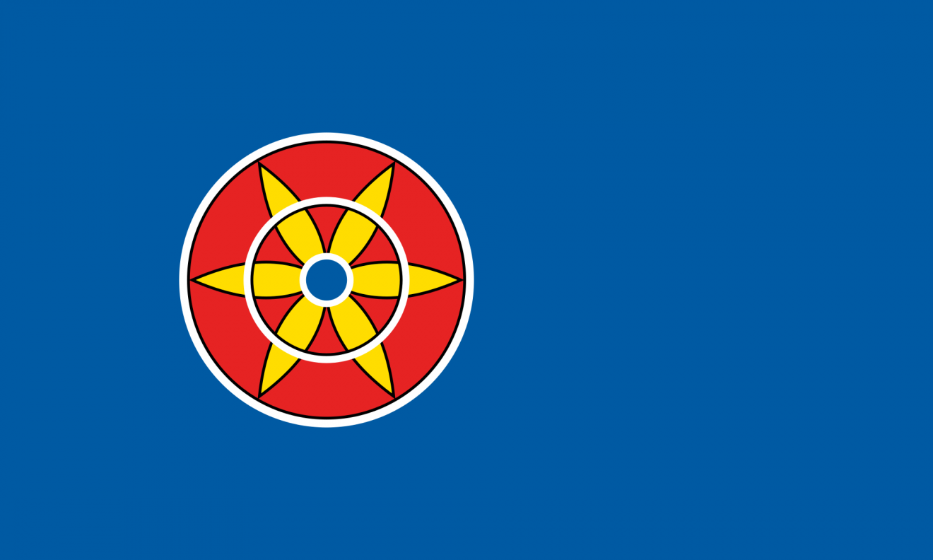 A kvén nemzeti közösség 2017-ben elfogadott, hivatalos zászlója •  Fotó: Wikipédia