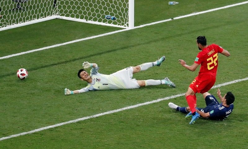 Belga fordítás. A csereként beállt Chadli a hosszabbítás perceiben szerezte a győztes gólt Japán ellen &bullet;  Fotó: Agerpres/AP