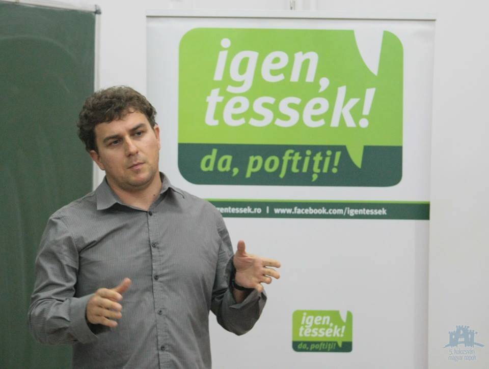 Csata Zsombor gazdaságszociológus szerint a kétnyelvűség terén gyakrabban
kellene élni a civil elégedetlenség
kifejezésének e formájával • Fotó: magyarnapok.ro