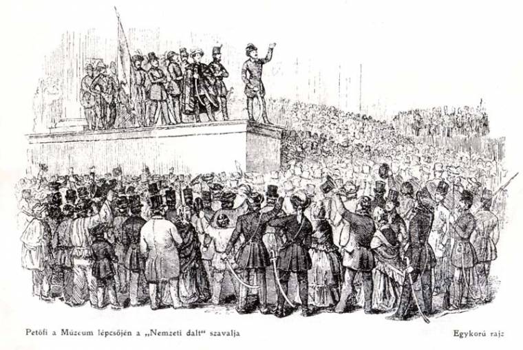 Petőfi a hátsó bejáratnál