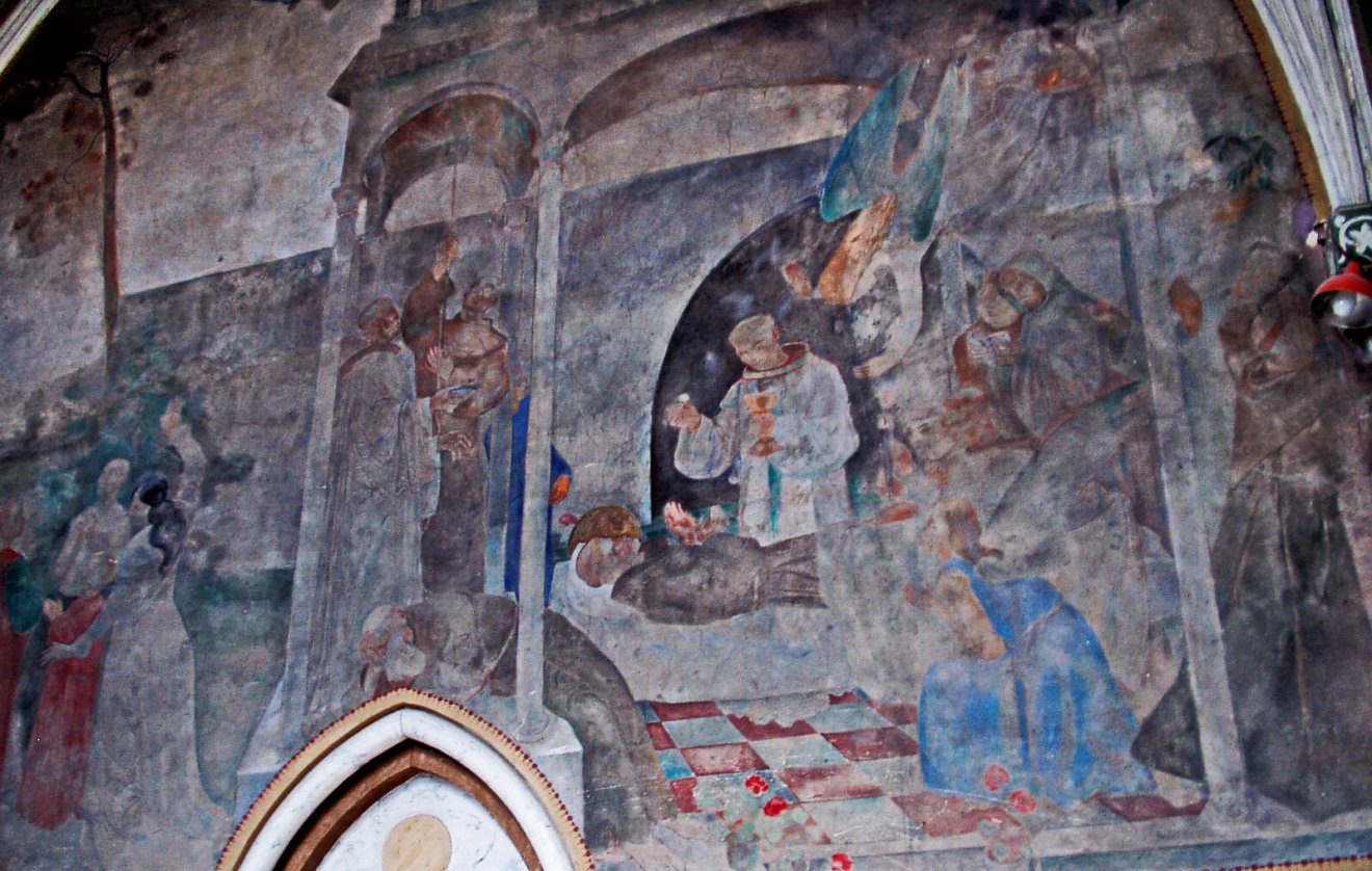 A sekrestye fölött Páduai Szent Antal történetéből vett életképek elevenednek meg •  Fotó: Sütő Éva