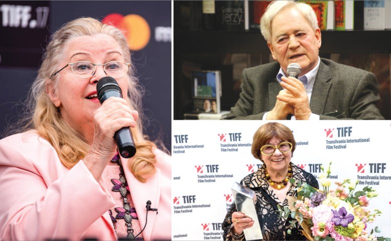 Széles Anna színésznő, valamint két kiváló magyar filmrendező, Mészáros Márta és Szabó István a TIFF életműdíjában részesült •  Fotó: TIFF.ro