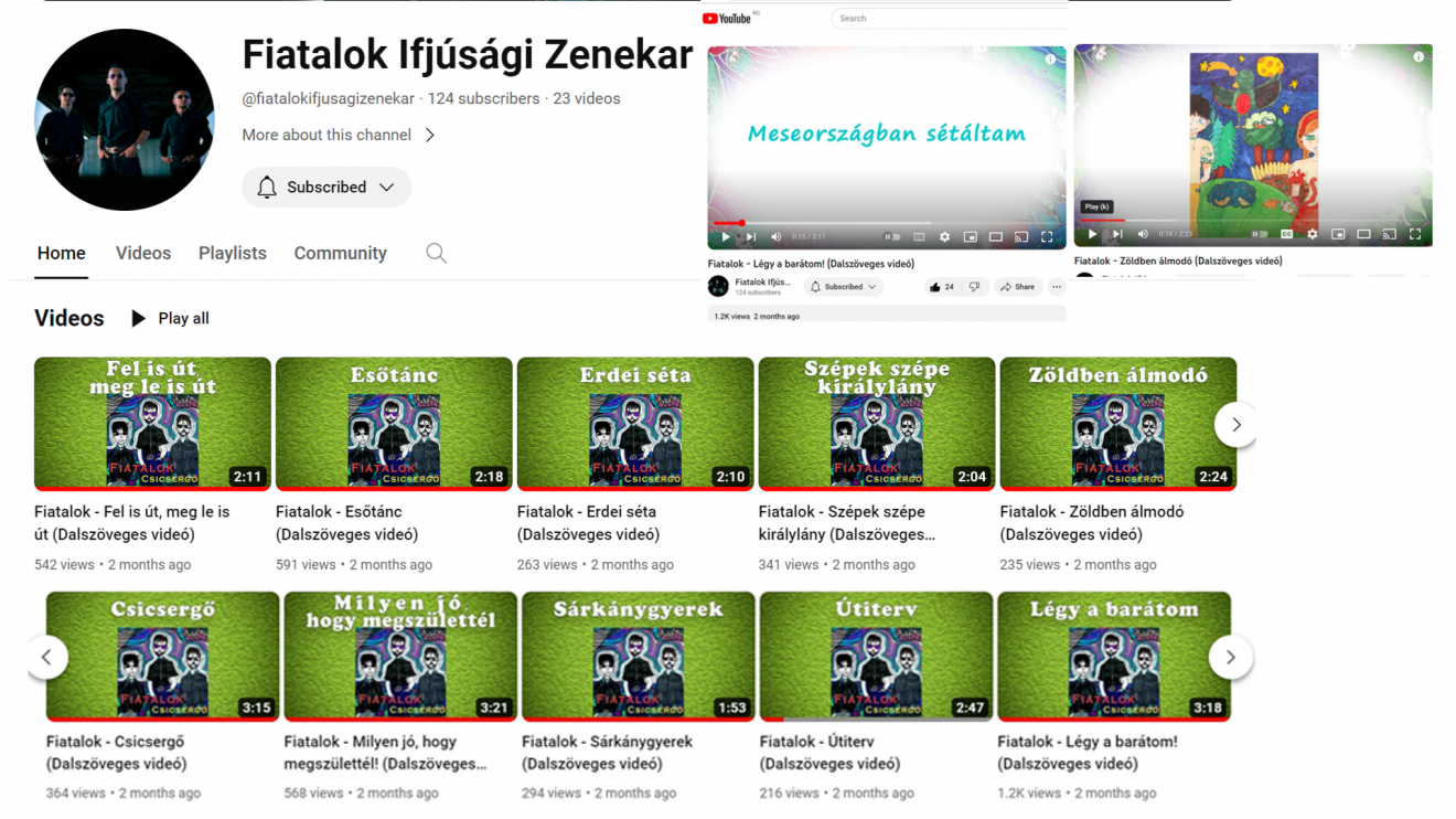 A Fiatalok Ifjúsági Zenekar klippjei az együttes youtube csatornáján •  Fotó: Török Andrea Enikő