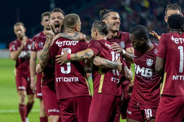 CFR-gólöröm a Fellegváron. Az ezüstérmes kolozsvári csapat elégedett a teljesítményével •  Fotó: Facebook/Fotbal Club CFR 1907