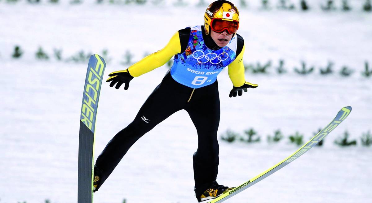 Noriaki Kasai, a repülő japán. Több mint negyed évszázada versenyzik magas szinten &bullet;  Fotó: NBC Olympics