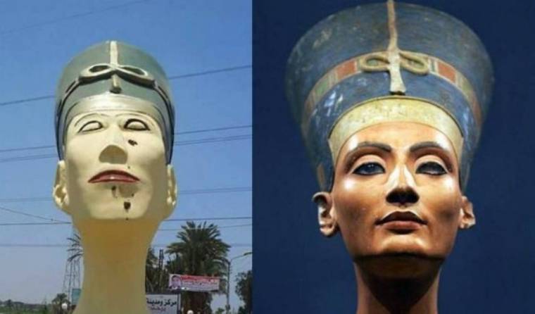 Ritka ronda Nofertiti-szobor, sok dühös ember