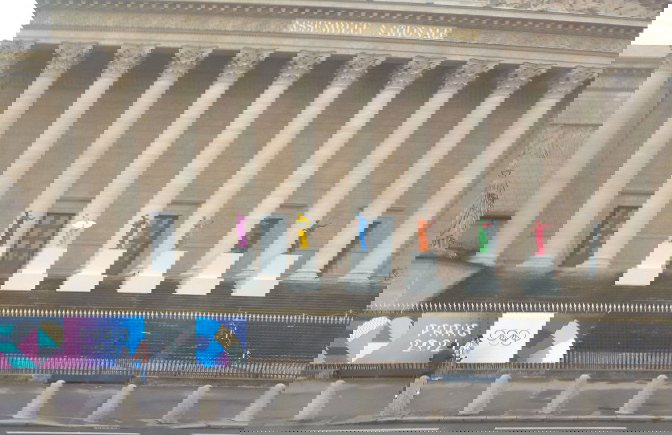 Olimpiai kiállítás plakátja a metróban •  Fotó: Csermák Zoltán