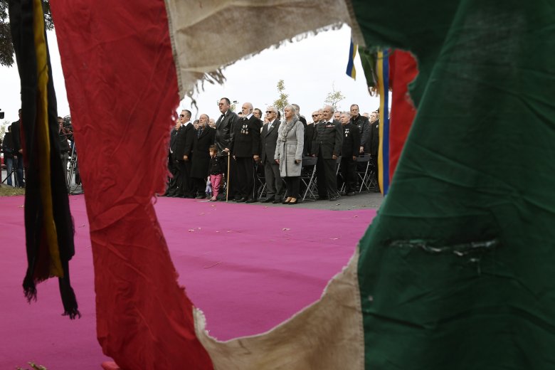 Megemlékezés a budapesti Műegyetemnél: itt pattant ki a forradalom szikrája •  Fotó: MTI