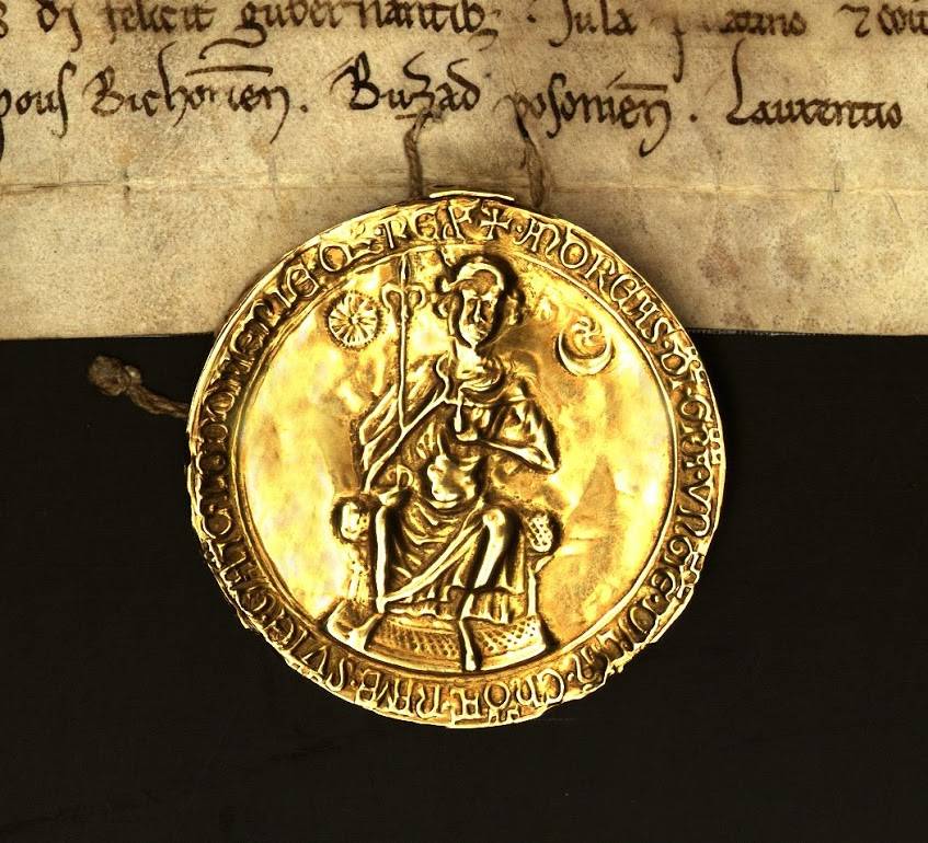 Az Aranybulla függőpecsétje II. András király korából 