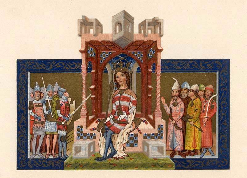 Nagy Lajos a Képes Krónika ábrázolásában. Apjához hasonlóan jelentős uralkodó volt 