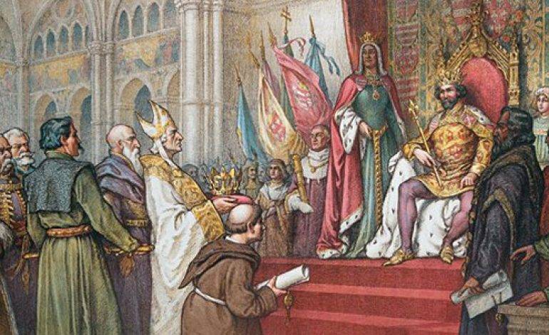 Nagy Lajos átveszi a lengyel koronát: királysága nem volt népszerű Lengyelországban &bullet;  Fotó: Magyar Elektronikus Könyvtár