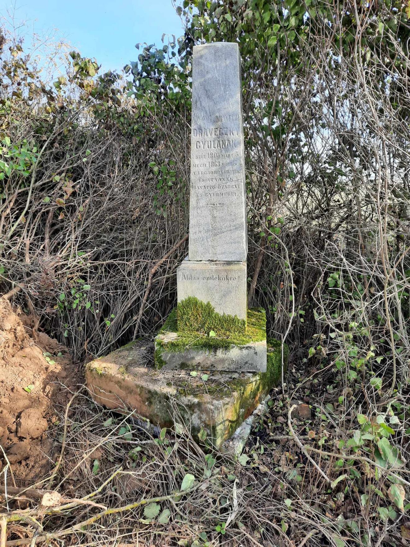 Gálospetriben, az elhagyott temetőrészben nyugszik az udvarházépítő Dráveczky Gyula •  Fotó: Kéri Gáspár magángyűjteménye