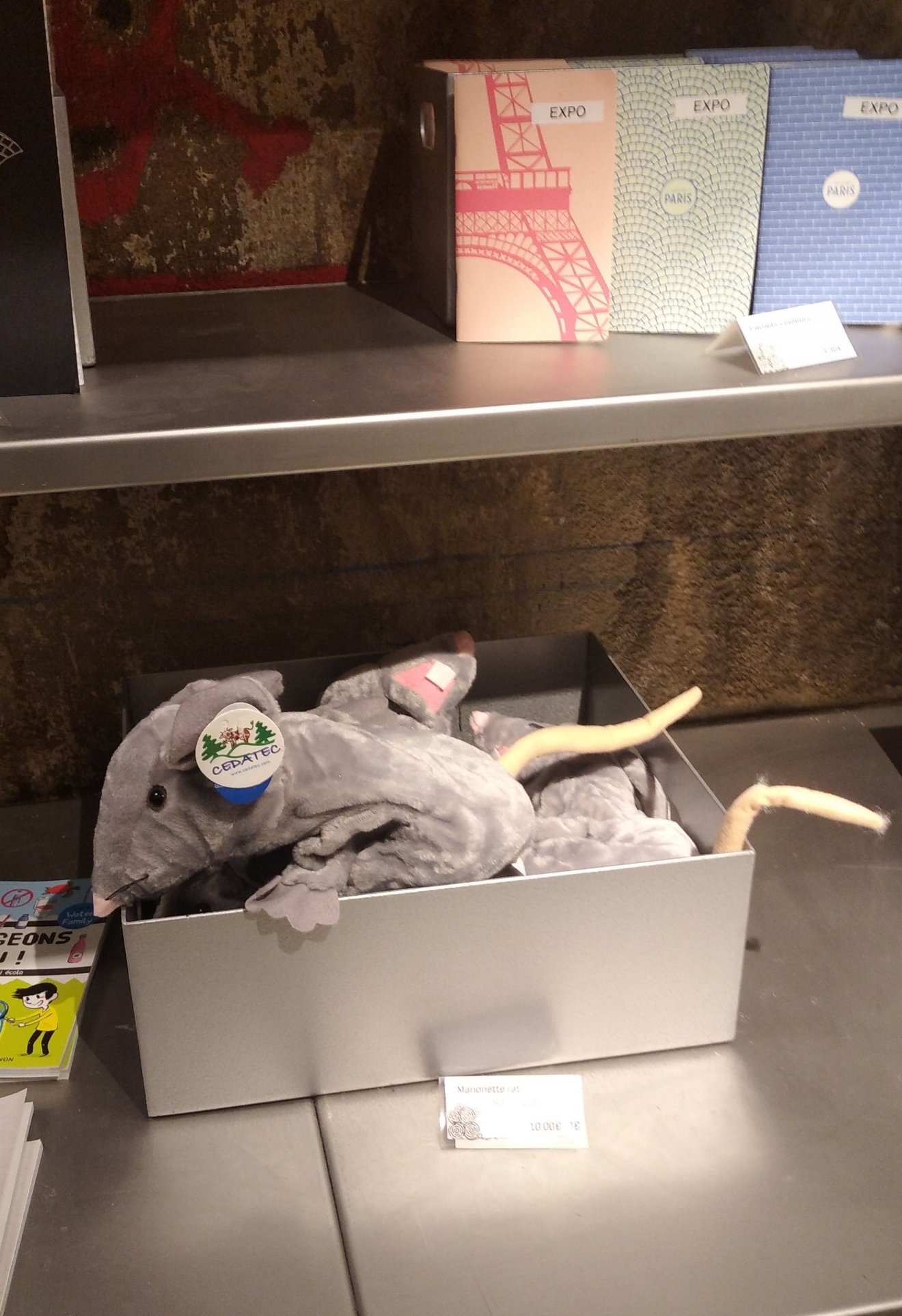 A párizsi ajándékbolt plüspatkányokat kínál az érdeklődőknek •  Fotó: Csermák Zoltán