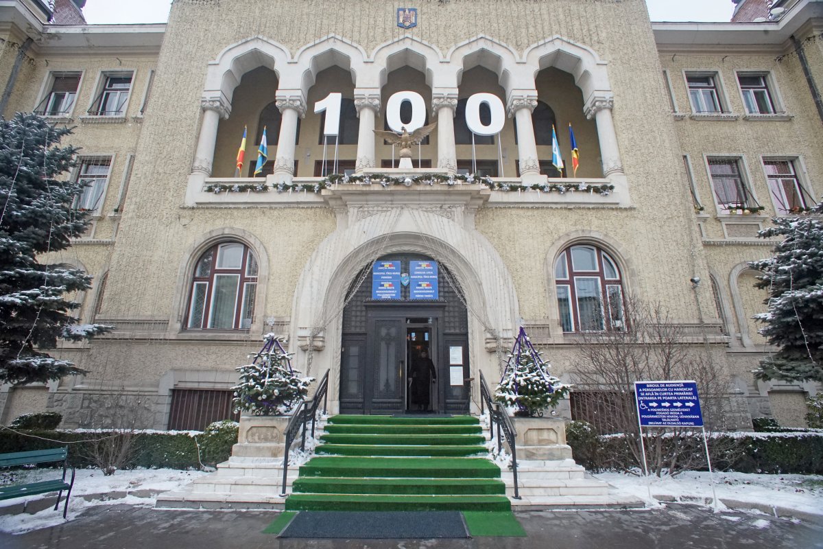 A marosvásárhelyi polgármesteri hivatal számára egyetlen dolog fontos: Románia százéves egyesülése • Fotó: Haáz Vincze