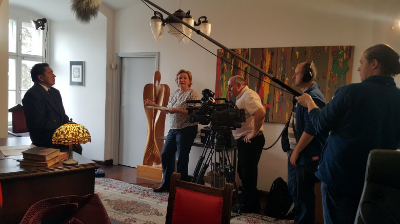A Pataky Kálmánról szóló dokumentumfilm forgatása Lendván •  Fotó: Csermák Zoltán