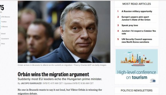 Brüsszeli portál: Orbán állhat nyerésre a migrációs vitában