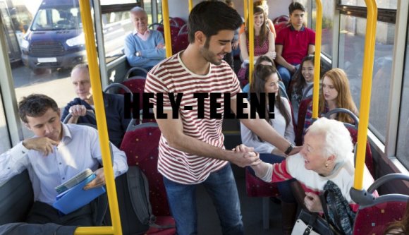 Fiatalok! Ne adjátok át a helyeteket a buszon az öregeknek!