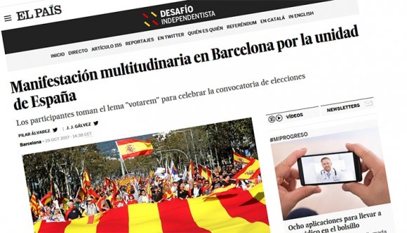 Százezrek tüntettek a függetlenségi nyilatkozat ellen Barcelonában