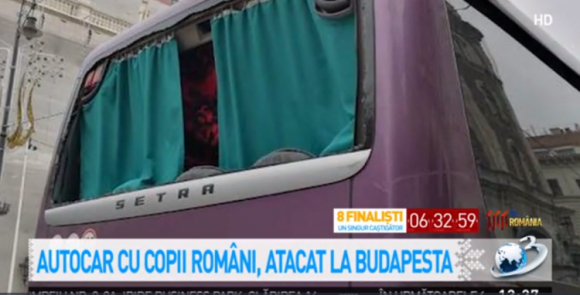 Betört egy román rendszámú busz ablaka Budapesten, az Antena 3 azonnal megnyomta a hergelőgombot