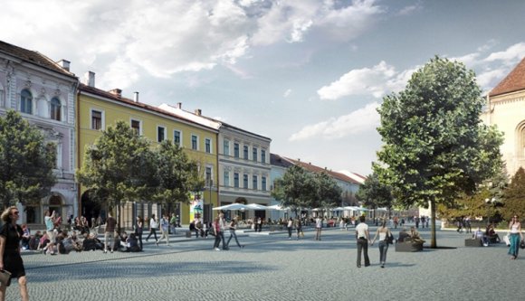 Ilyen lesz Kolozsvár főtere autók nélkül