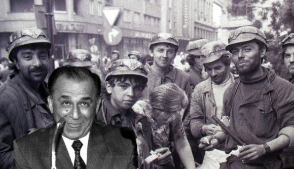 1990: Ion Iliescu megköszöni a bányászoknak a járást