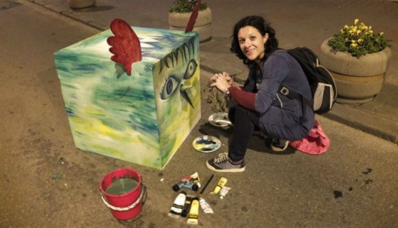 Kocká-zatos art attak Kolozsvár központjában (VIDEÓ)