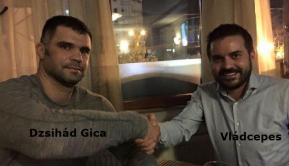 Dzsihád Gica és a néni a zebrán
