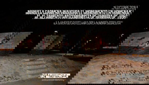 Szélsőbaloldali szervezet gyalázta meg a madridi 56-os emlékművet