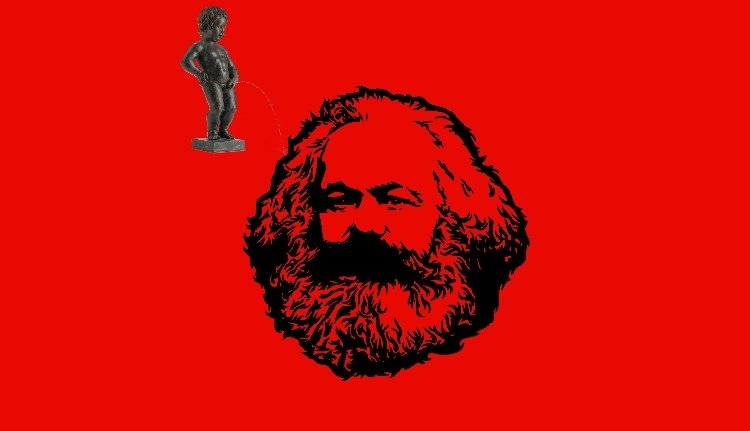 Egy tiltakozó pössentés a juncker Marxra