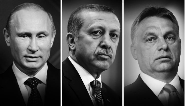 Putyin, Orbán és Erdoğan egy követ fújnak