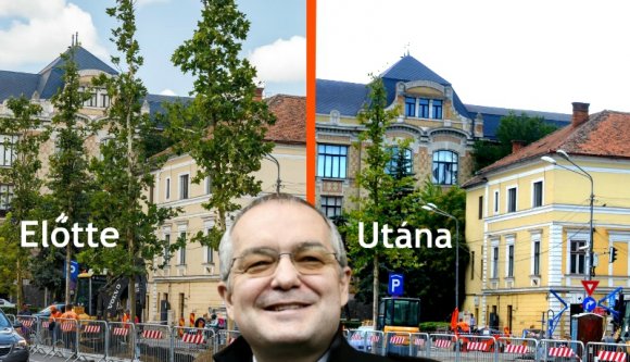 Egy jó kis polgármesteri látványfaültetés után elhordták a fákat Kolozsvár egyik központi teréről (FOTÓK)