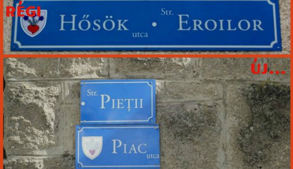 Székely válasz Tanasă trollkodására: kettévágták a kétnyelvű feliratokat, és darabokban rakták vissza