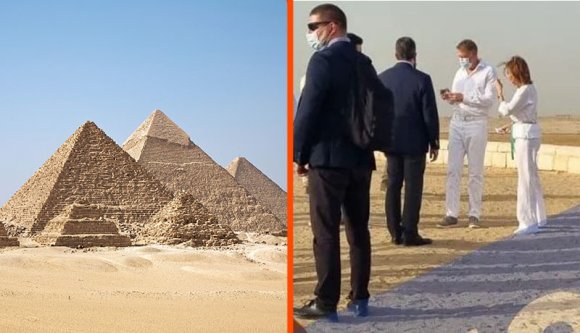 Így tekint meg Klaus Iohannis piramist fehérben, miközben az országában épp egy kisebb apokalipszis zajlik (VIDEÓval)