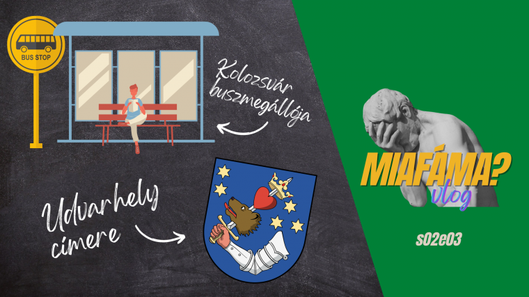 Kolozsvár buszmegállója, Székelyudvarhely címere és egy eltűnt bronzszobor