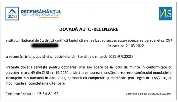 Ne higgye, hogy automatikusan jön az igazolás a szabadnaphoz az online népszámlálási ív kitöltése után!