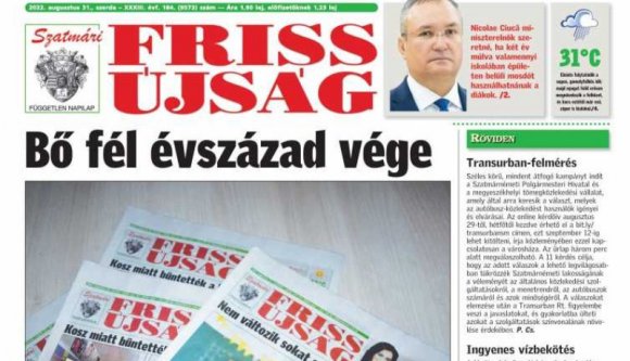 Csöndesen, de nem teljesen váratlanul: megszűnt Szatmár utolsó magyar nyelvű napilapja
